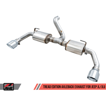 AWE Tuning 2018+ Jeep Wrangler JL/JLU Tread Edition Axle-Back Dual Exhaust - Chrome Silver Tips