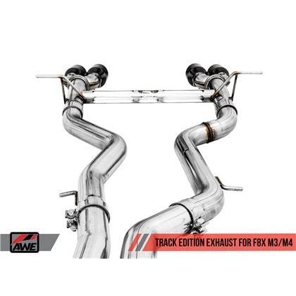 AWE Tuning BMW F8X M3/M4 Non-Resonated Track Edition Exhaust - Diamond Black Tips (90mm)