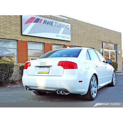 AWE Tuning Audi B7 A4 3.2L Track Edition Quad Tip Exhaust - Polished Silver Tips