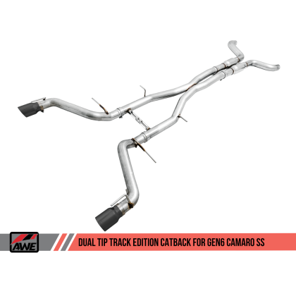 AWE Tuning 16-19 Chevy Camaro SS Non-Resonated Cat-Back Exhaust - Track Edition (Diamond Black Tips)