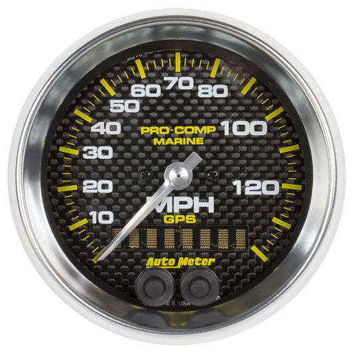 AutoMeter 3-3/8" GPS Speedometer, 0-140 MPH, Marine Carbon Fiber