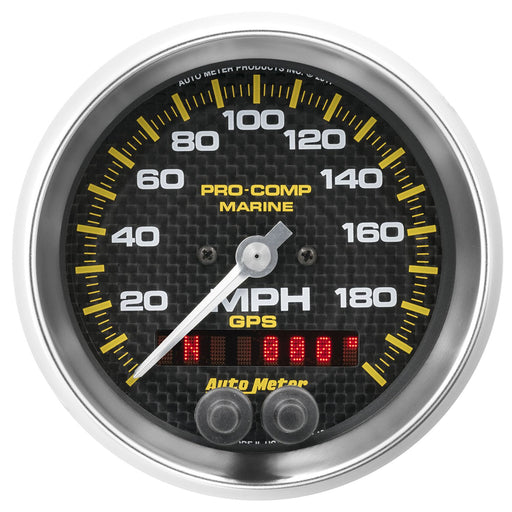 AutoMeter 3-3/8" GPS Speedometer, 0-200 MPH, Marine Carbon Fiber