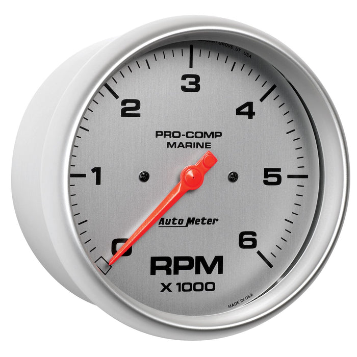 AutoMeter 5" In-Dash Tachometer, 0-6,000rpm, Marine Silver