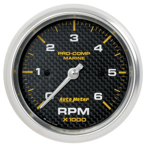 AutoMeter 3-3/8" In-Dash Tachometer, 0-6,000 RPM, Marine Carbon Fiber