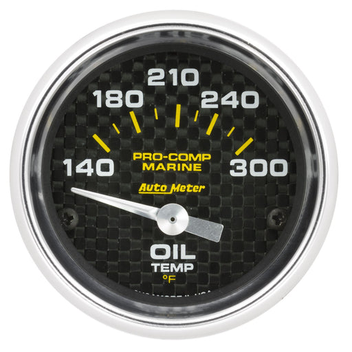 AutoMeter 2-1/16" Oil Temperature, 140-300 ??F, Air-Core, Marine Carbon Fiber