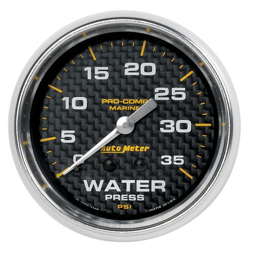 AutoMeter 2-5/8" Water Pressure, 0-35 PSI, Mechanical, Marine Carbon Fiber