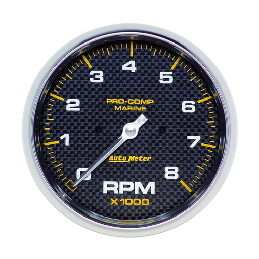 AutoMeter 5" In-Dash Tachometer, 0-8,000 RPM, Marine Carbon Fiber