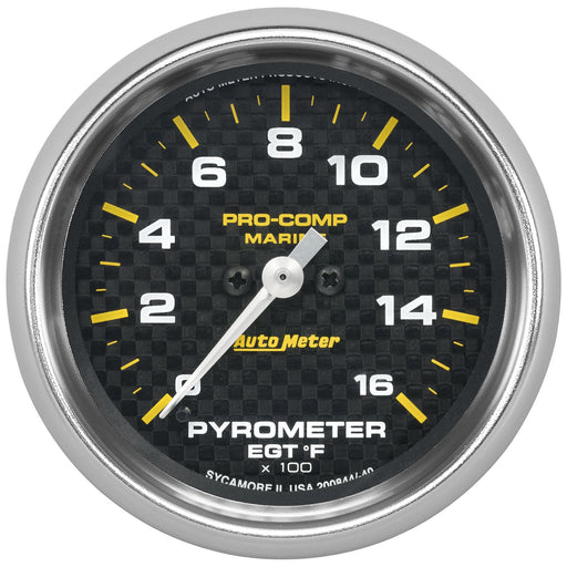 AutoMeter 2-5/8" Pyrometer, 0-1,600 ??F, Marine Carbon Fiber