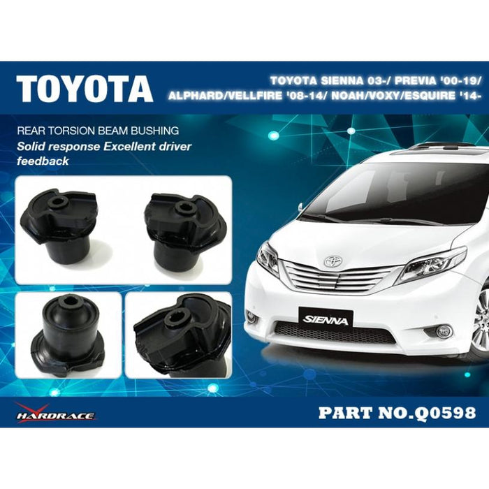 Hardrace Rear Torsion Beam Bushing Toyota, Alphard/Vellfire, Noah/Voxy/Esquire, Previa/Estima, Sienna, 08-15, Xr30, Xr40