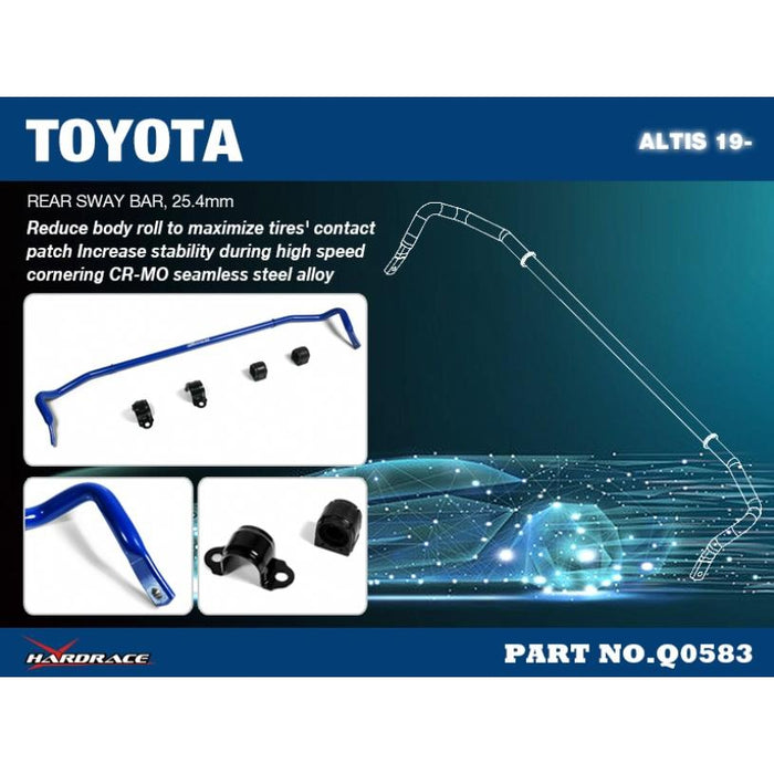 Hardrace Rear Sway Bar Toyota, Corolla/Altis/Auris, Altis E210 18-
