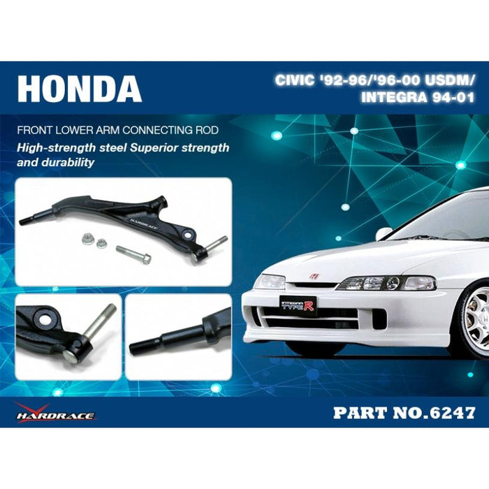 Hardrace Front Back Half Lower Control Arm Honda, Civic, Integra, DC2 94-01, DC2 TYPE R 95-98, EG, EH, EJ1/2