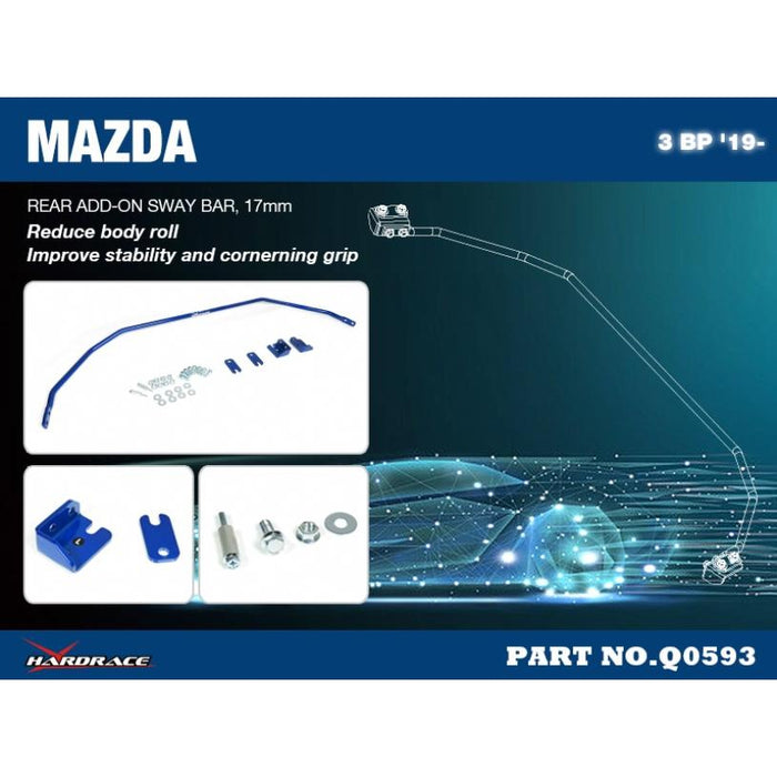 Hardrace Rear Add-On Sway Bar (17Mm) Mazda 3 / Axela 4Th Bp 19-