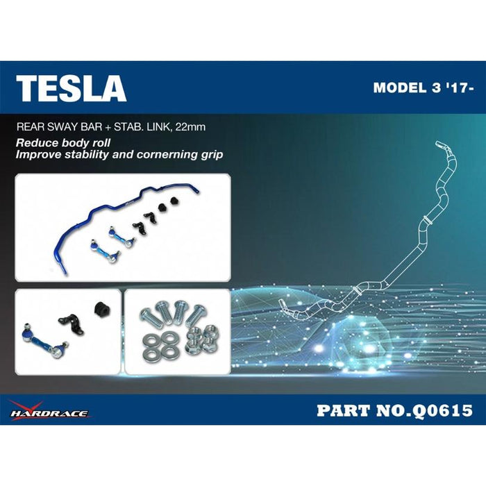 Hardrace Rear Sway Bar+Links 22Mm Tesla Model 3 '17-