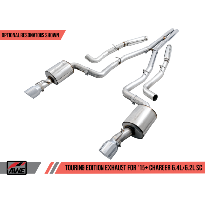 AWE Tuning 2015+ Dodge Charger 6.4L/6.2L SC Non-Resonated Touring Edition Exhaust - Silver Tips