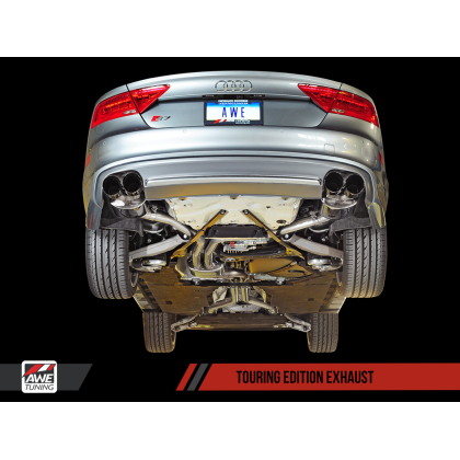 AWE Tuning Audi C7 / C7.5 S7 4.0T Touring Edition Exhaust - Polished Silver Tips