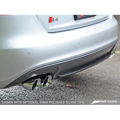 AWE Tuning Audi B8 / B8.5 S4 3.0T Track Edition Exhaust - Chrome Silver Tips (90mm)