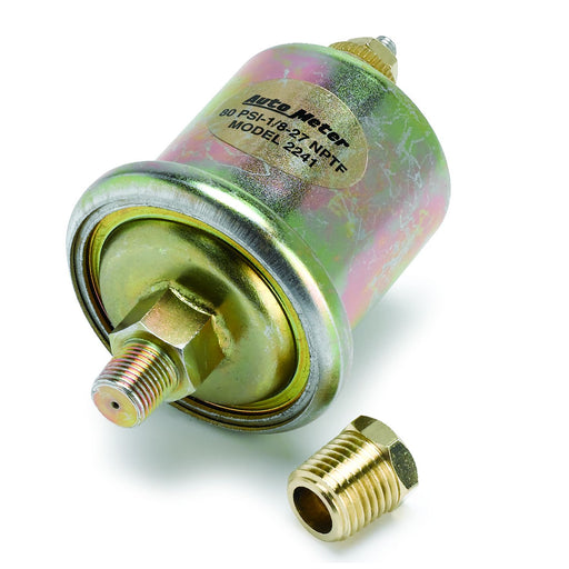 AutoMeter Oil Pressure Sensor 0-80PSI 1/8in NPT Male For Short Sweet Elec.