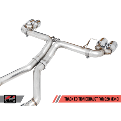 AWE Tuning 2019+ BMW M340i (G20) Track Edition Exhaust - Quad Diamond Black Tips
