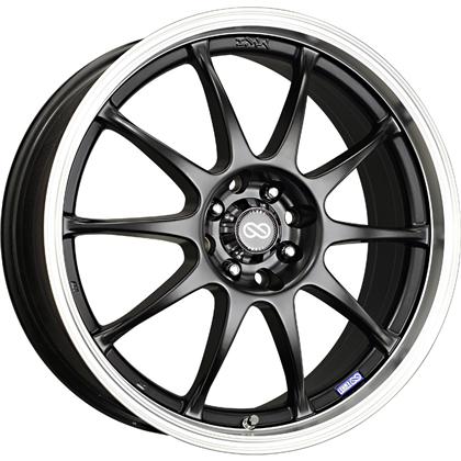 Enkei J10 17x7 4x100/114.3 42mm Offset 72.62mm Bore Dia Matte Black w/ Machined Lip Wheel