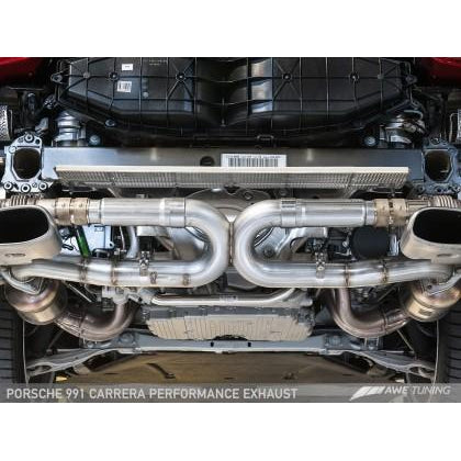 AWE Tuning 991 Carrera Performance Exhaust - Chrome Silver Tips