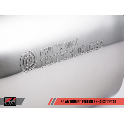 AWE Tuning Audi B9 A5 Touring Edition Exhaust Dual Outlet - Chrome Silver Tips (Includes DP)
