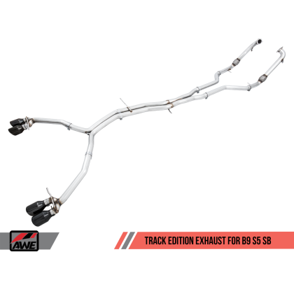 AWE Tuning Audi B9 S5 Sportback Track Edition Exhaust - Non-Resonated (Black 90mm Tips)