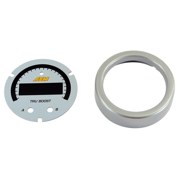 AEM X-Series Tru-BoostX Boost Controller Gauge Accessory Kit - Silver Bezel & White Faceplate
