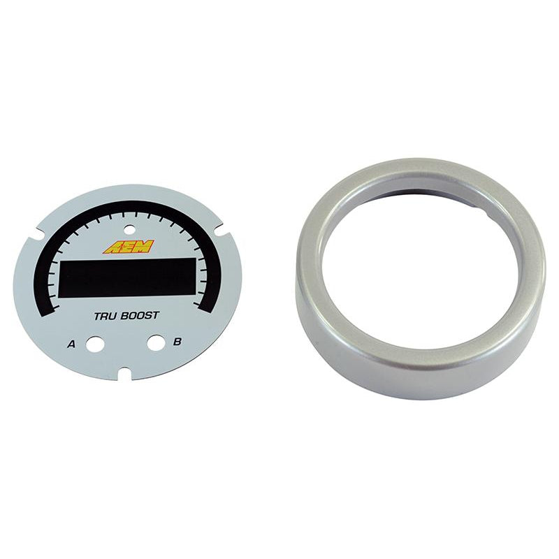 AEM X-Series Tru-BoostX Boost Controller Gauge Accessory Kit - Silver Bezel & White Faceplate