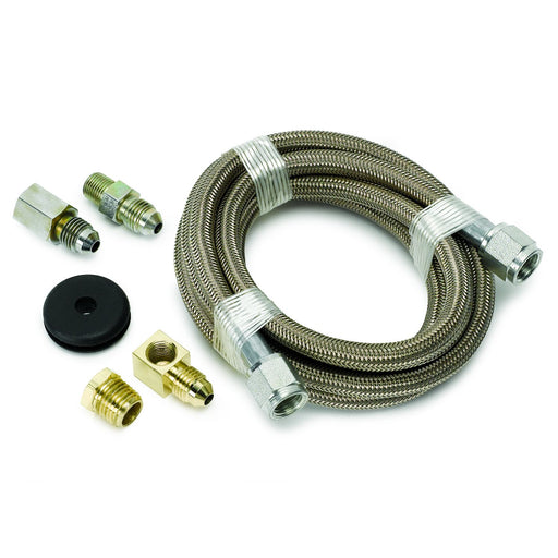 Autometer #4 Braided SS Line (-4AN) 6ft -4AN and 1/8in NPTF Fittings