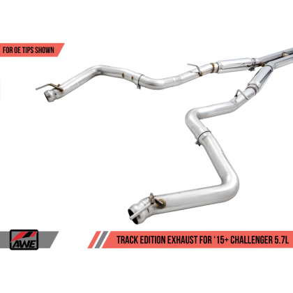 AWE Tuning 2017+ Dodge Challenger 5.7L Touring Edition Exhaust - Non-Resonated - Stock Tips