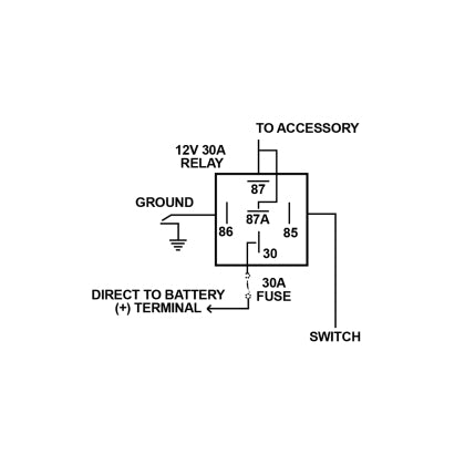 Universal 12 Volt DC 30 Amp Relay