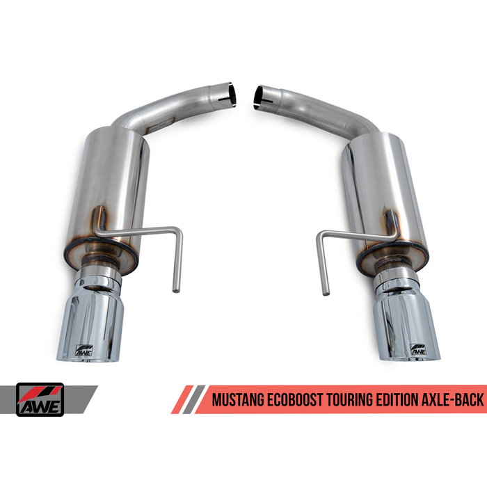 AWE Tuning S550 Mustang EcoBoost Axle-back Exhaust - Touring Edition (Chrome Silver Tips)