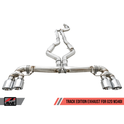 AWE Tuning 2019+ BMW M340i (G20) Track Edition Exhaust - Quad Diamond Black Tips