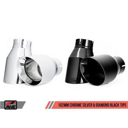AWE Tuning Audi B9 S4 Touring Edition Exhaust - Non-Resonated (Silver 102mm Tips)