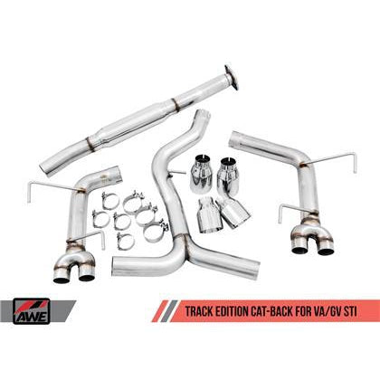 AWE Tuning Subaru WRX/STI VA/GV Sedan Track Edition Exhaust - Diamond Black Tips (102mm)
