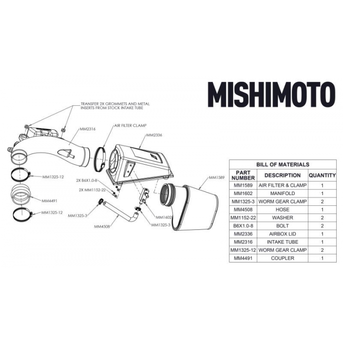 Mishimoto Performance Intake, Fits Jeep Wrangler Jl 2.0l 2018+