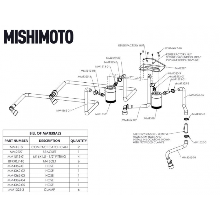 Mishimoto Baffled Oil Catch Can, Fits Ford F-150 2.7l Ecoboost 2015-2017