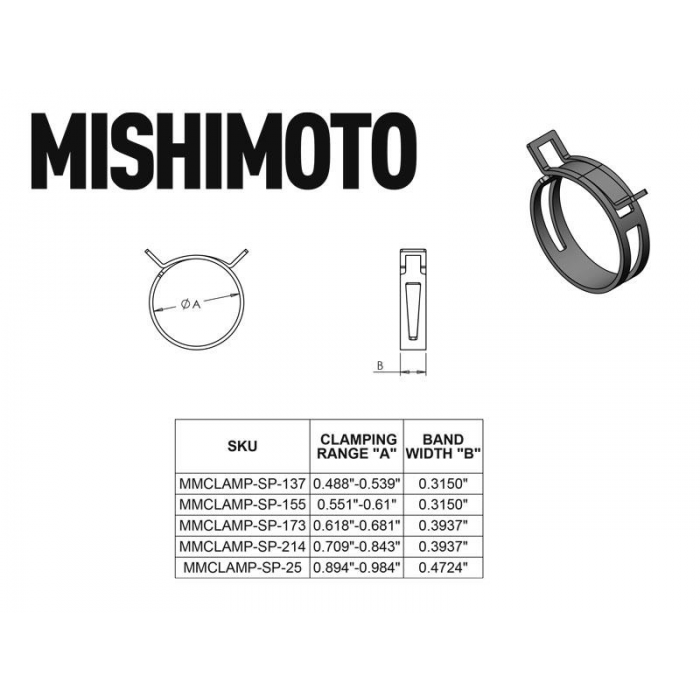 Mishimoto Spring Clamp 0.89" ????????? 0.98" (22.7mm ????????? 25mm)