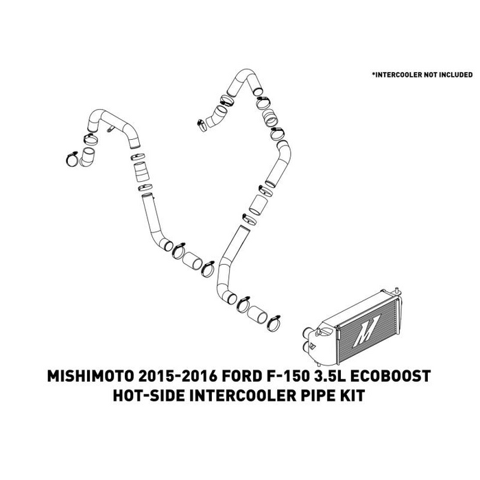 Mishimoto Hot-Side Intercooler Pipe Kit, Fits Ford F-150 3.5L EcoBoost 2015-2016