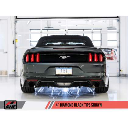 AWE Tuning S550 Mustang EcoBoost Axle-back Exhaust - Touring Edition (Diamond Black Tips)