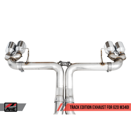 AWE Tuning 2019+ BMW M340i (G20) Track Edition Exhaust - Quad Diamond Black Tips