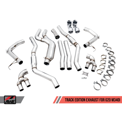 AWE Tuning 2019+ BMW M340i (G20) Track Edition Exhaust - Quad Diamond Black Tips