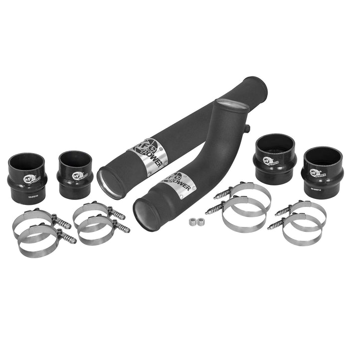 aFe Power BladeRunner 3 IN & 2-3/4 IN Aluminum Hot and Cold Charge Pipe Kit Black Dodge Diesel Trucks 10-12 L6-6.7L (td)