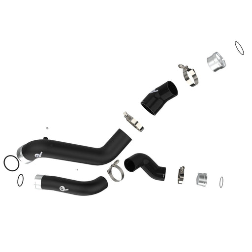 aFe Power BladeRunner 2-1/2 IN to 3 IN Aluminum Hot and Cold Charge Pipe Kit Black GM Silverado/Sierra 1500 19-20 L4-2.7L (t)