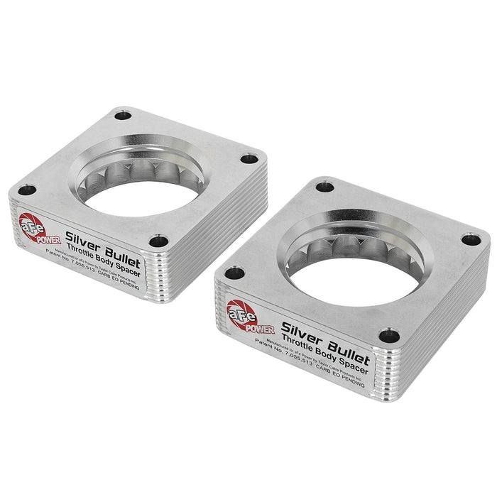 aFe Power Silver Bullet Throttle Body Spacer Kit (Pair) Nissan 370Z 09-20/Infiniti G37 08-13/Q60/Q50 14-15 V6-3.7L (VQ37VHR)