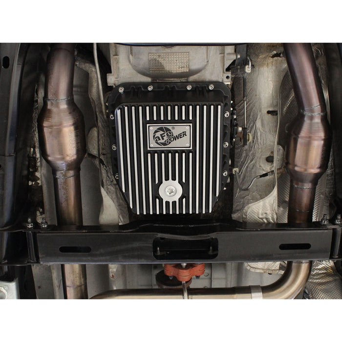 aFe Power Transmission Pan Raw w/ Machined Fins Ford Trucks 93-08