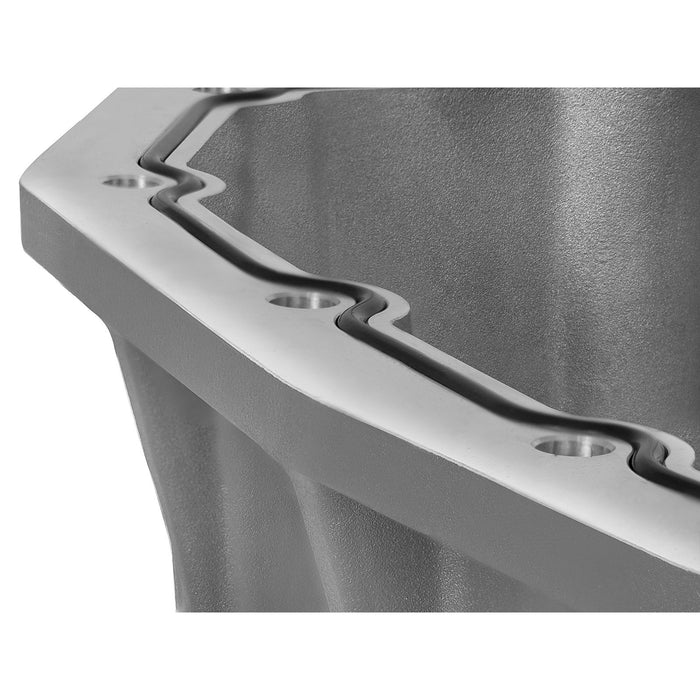 aFe Power Street Series Engine Oil Pan Raw w/ Machined Fins Ford Diesel Trucks 11-19 V8-6.7L (td)