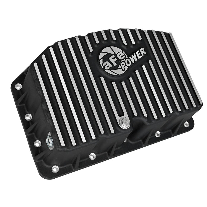 aFe Power Street Series Engine Oil Pan Raw w/ Machined Fins Ford Diesel Trucks 11-19 V8-6.7L (td)