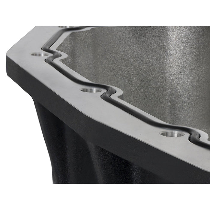 aFe Power Street Series Engine Oil Pan Raw w/ Machined Fins Ford Diesel Trucks 11-19 V8-6.7L (td)