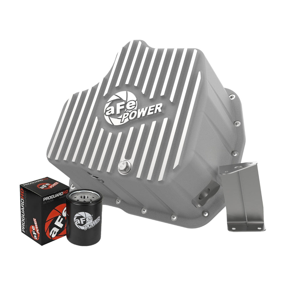 aFe Power Street Series Engine Oil Pan Raw w/ Machined Fins GM Diesel Trucks 01-10 V8-6.6L (td) LB7/LLY/LBZ/LMM